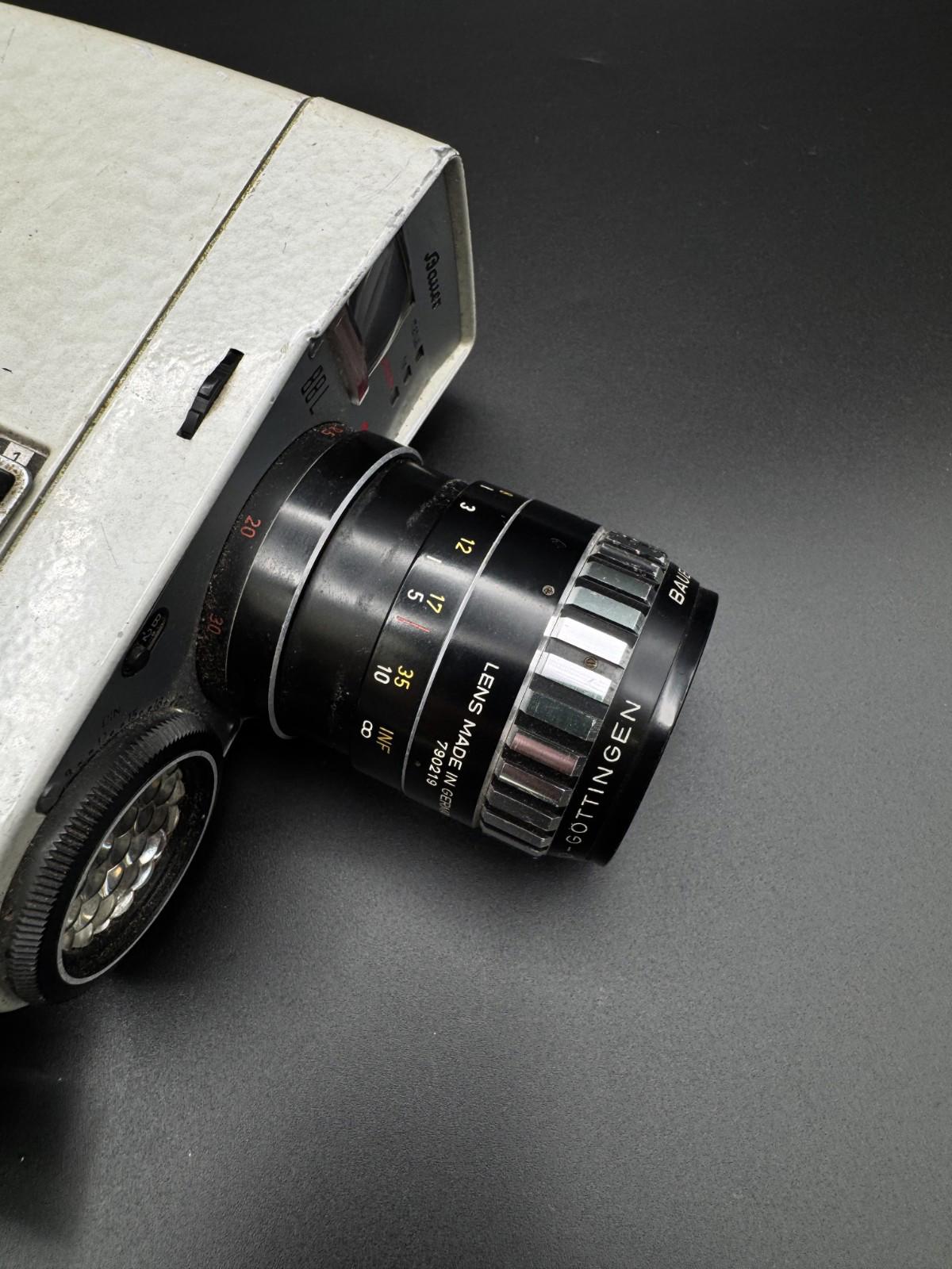 Vintage Bauer 88L Retro Cine Film Camera With Iscovaron 1:1.8/9-30 Double 8mm