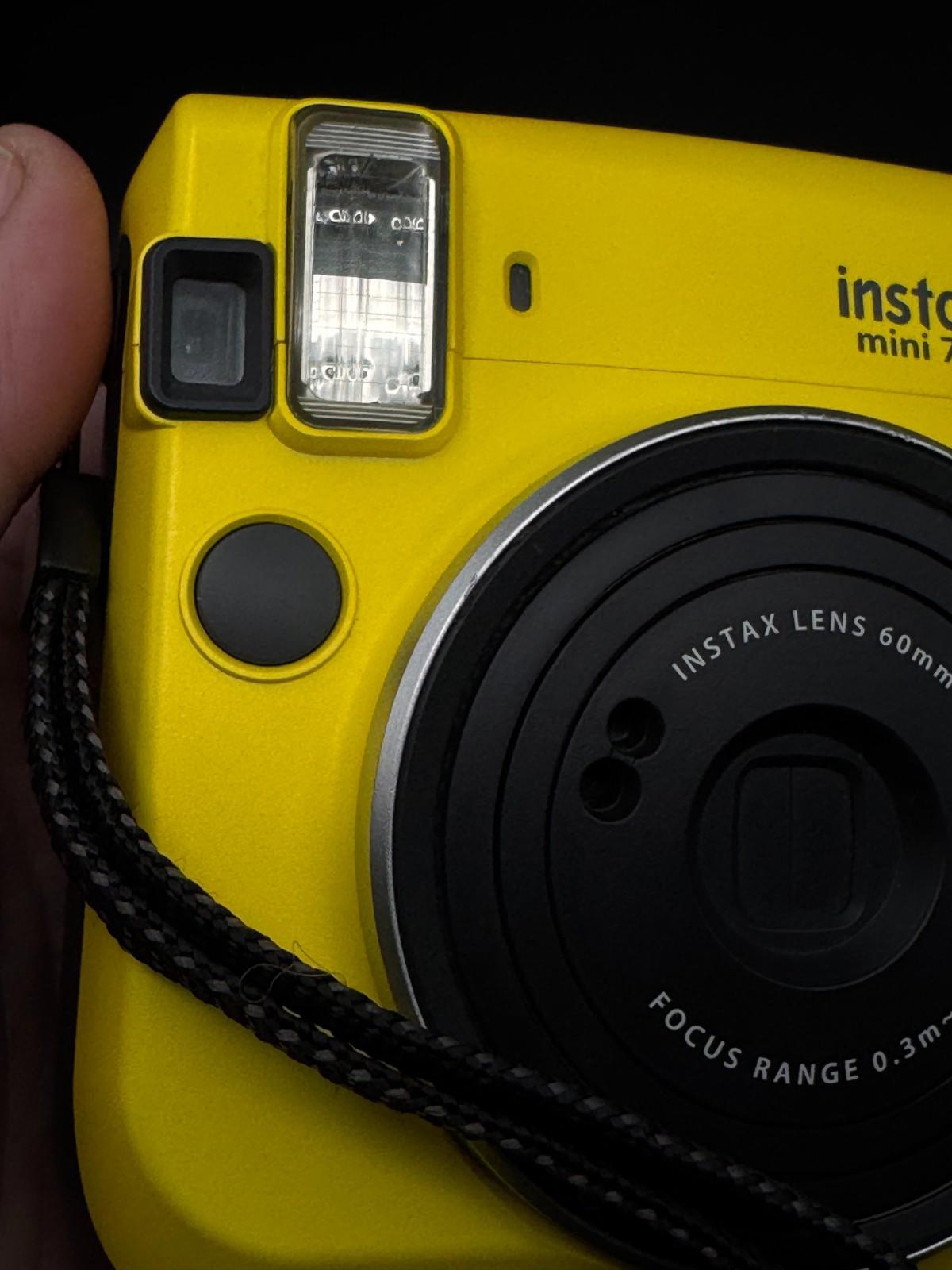 Fujifilm Instax Mini 70 Yellow Instant Film Camera + Film & Batteries - Working