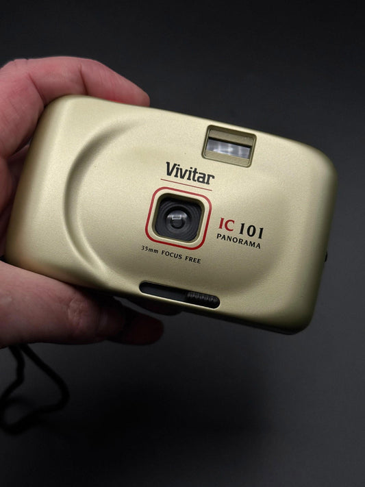 Vintage Vivitar IC101 Panorama 35mm Film Camera With Box & Instructions (K220)