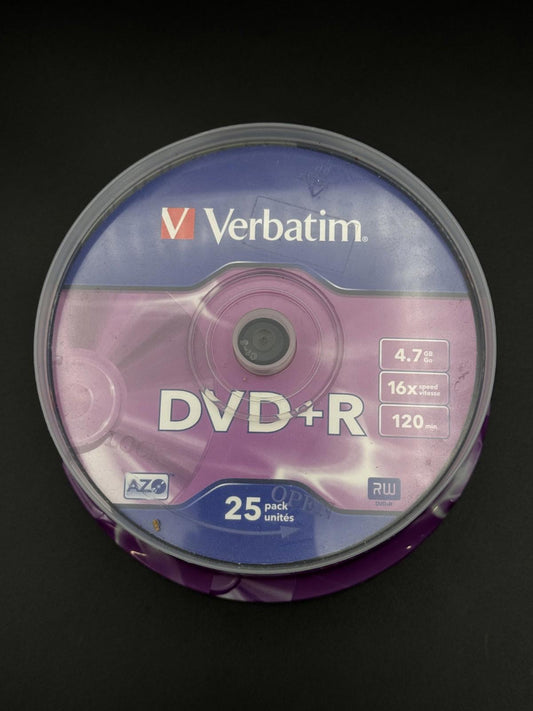 Verbatim DVD+R Recordable Blank DVD Discs 25 | 4.7GB/120 Min/16x - New & Sealed