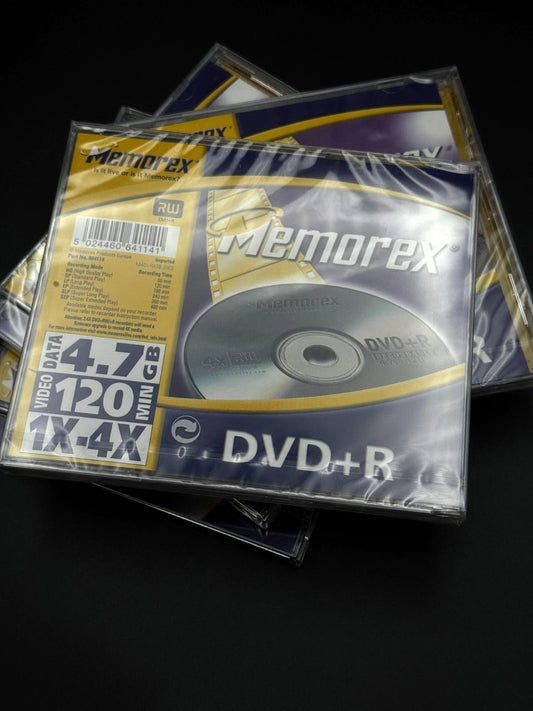 4 Genuine Memorex Blank DVD-R Discs 1-4X 4.7GB 120 Mins DVD - New & Sealed