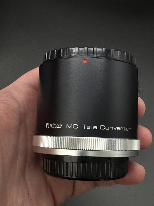 Vintage Vivitar 3X - 4 MC Tele-Converter Canon FD - FL Mount & Leather Case