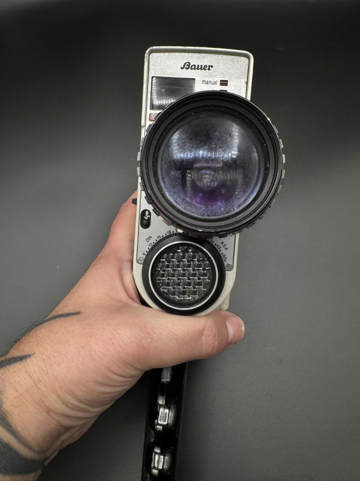 Vintage Bauer 88L Retro Cine Film Camera With Iscovaron 1:1.8/9-30 Double 8mm