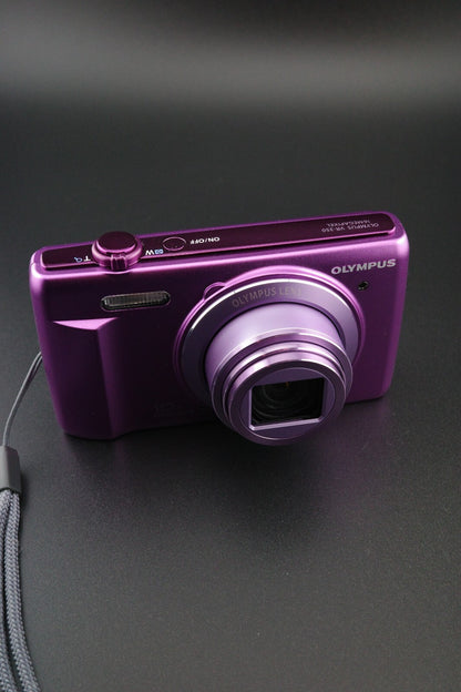 Olympus VR-350 Purple 16MP 10x Zoom Camera, New Battery & Charger Tested Working