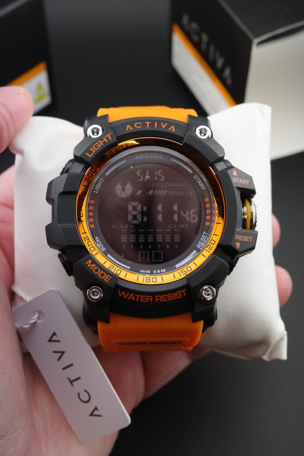 Brand New Activa X Invicta ACW8020-005 Men's Digital Watch 56mm Orange & Black