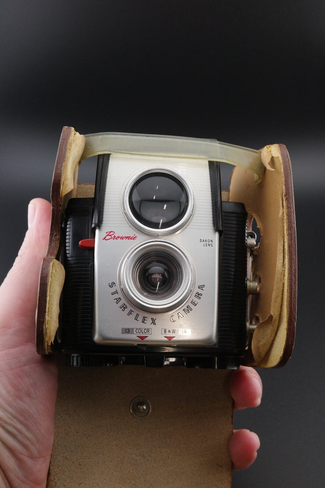 Kodak Brownie Starflex Vintage 127 Film Camera + Leather Case - Tested & Working