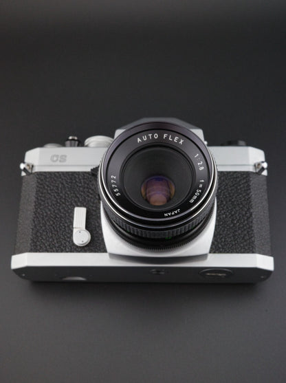 Vintage Chinon CS 35mm Film Camera, Helios Flash & 50mm 2.8 Lens - Fully Working