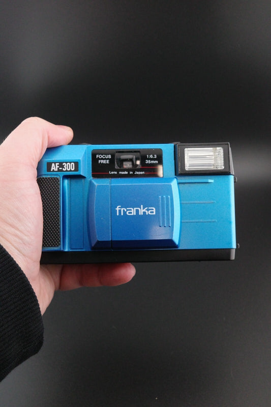 Franka AF-300 Blue  Vintage 1980s 35mm Film Camera 35mm f6.3 - Tested & Working