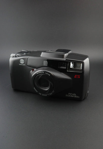 Minolta Riva Zoom 90c Vintage 35mm Point & Shoot Auto Focus Camera - Working