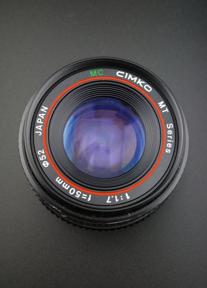 Cimko MT Series 50mm f1.7 MC Lens Pentax K PK Mount Tested Clean Japan