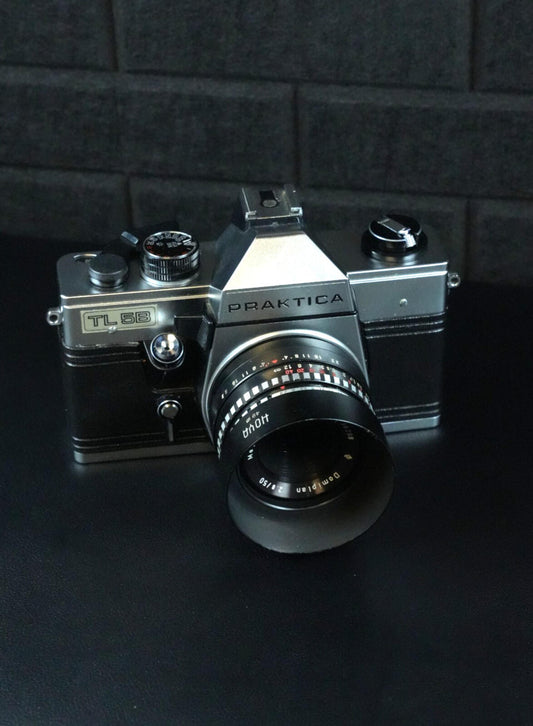 Praktica TL5B Vintage 1980s 35mm Film Camera + Meyer Optik 50mm 2.8 Lens Working