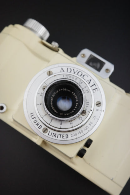 Ilford Advocate II Film Camera - White Enamel Die-Cast Aluminium -Read Details