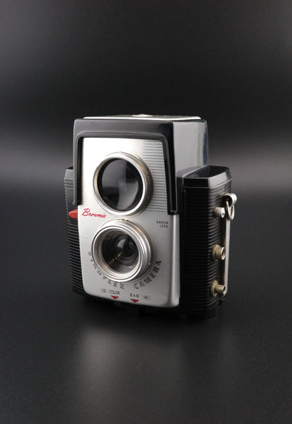 Kodak Brownie Starflex Vintage 127 Film Camera + Leather Case - Tested & Working