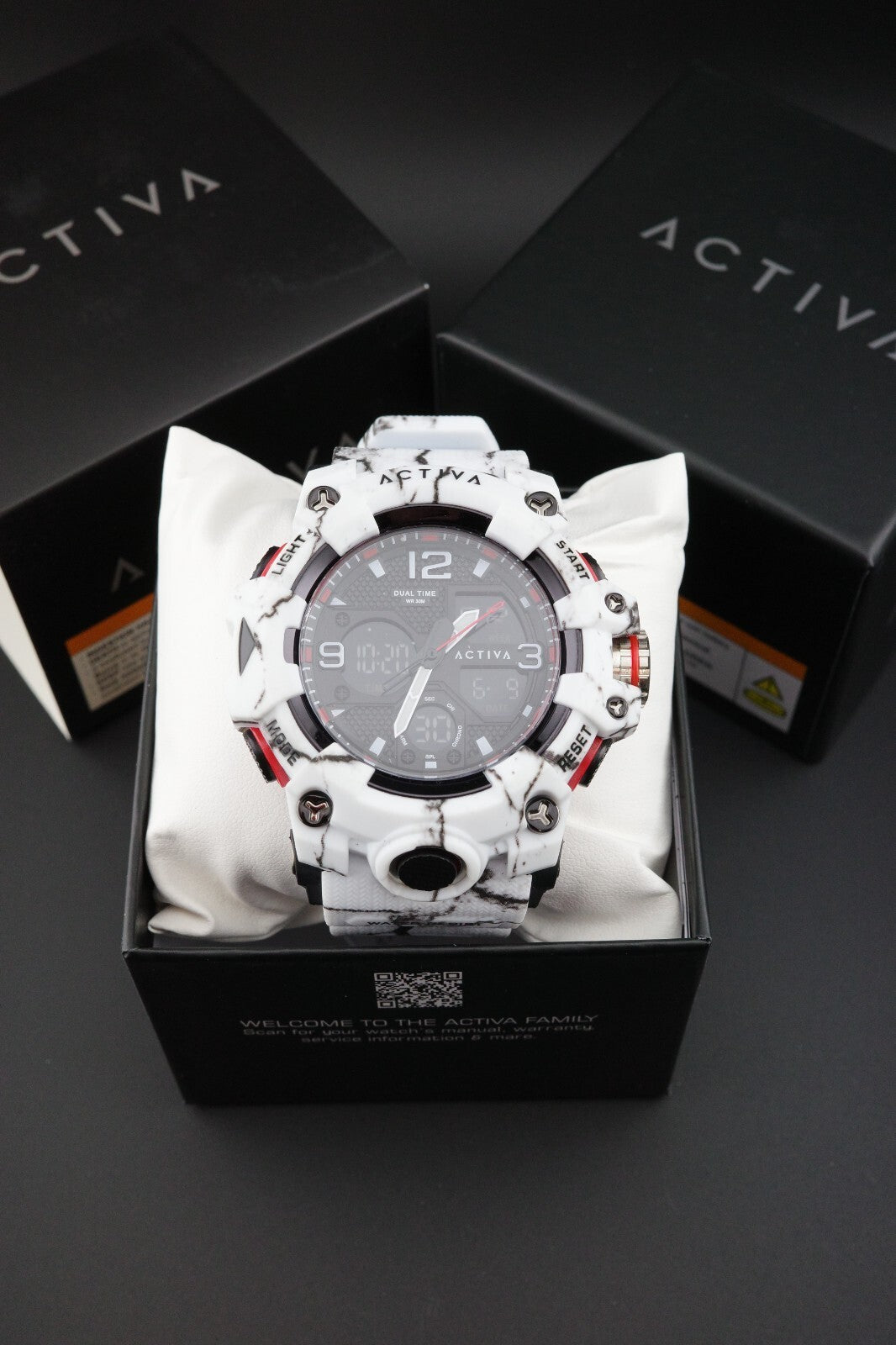 Brand New & Boxed - Activa X Invicta ACW8008-003 Men's Digital Watch 49mm White Camouflage