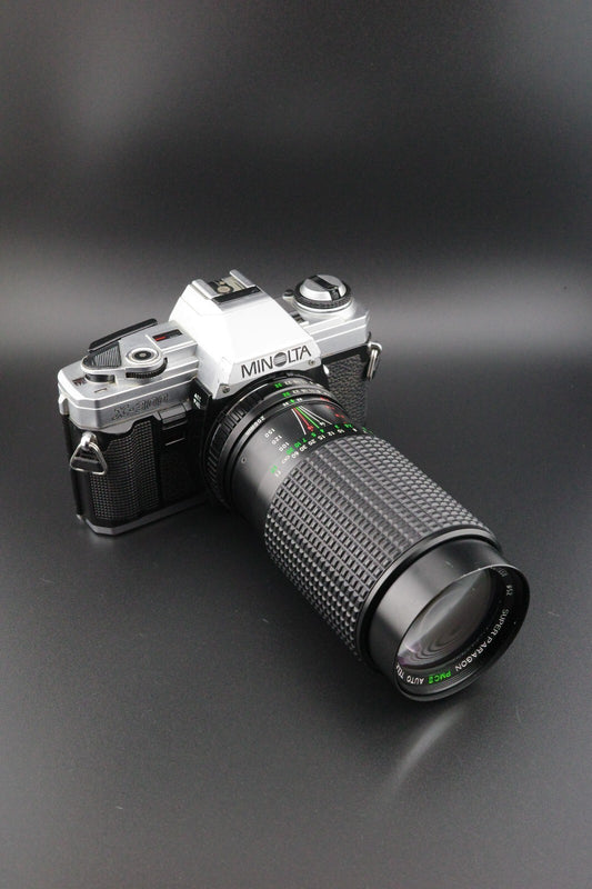 Minolta X-300 35mm SLR + Super Paragon 75-200mm f4.5 Lens Film Tested & Working
