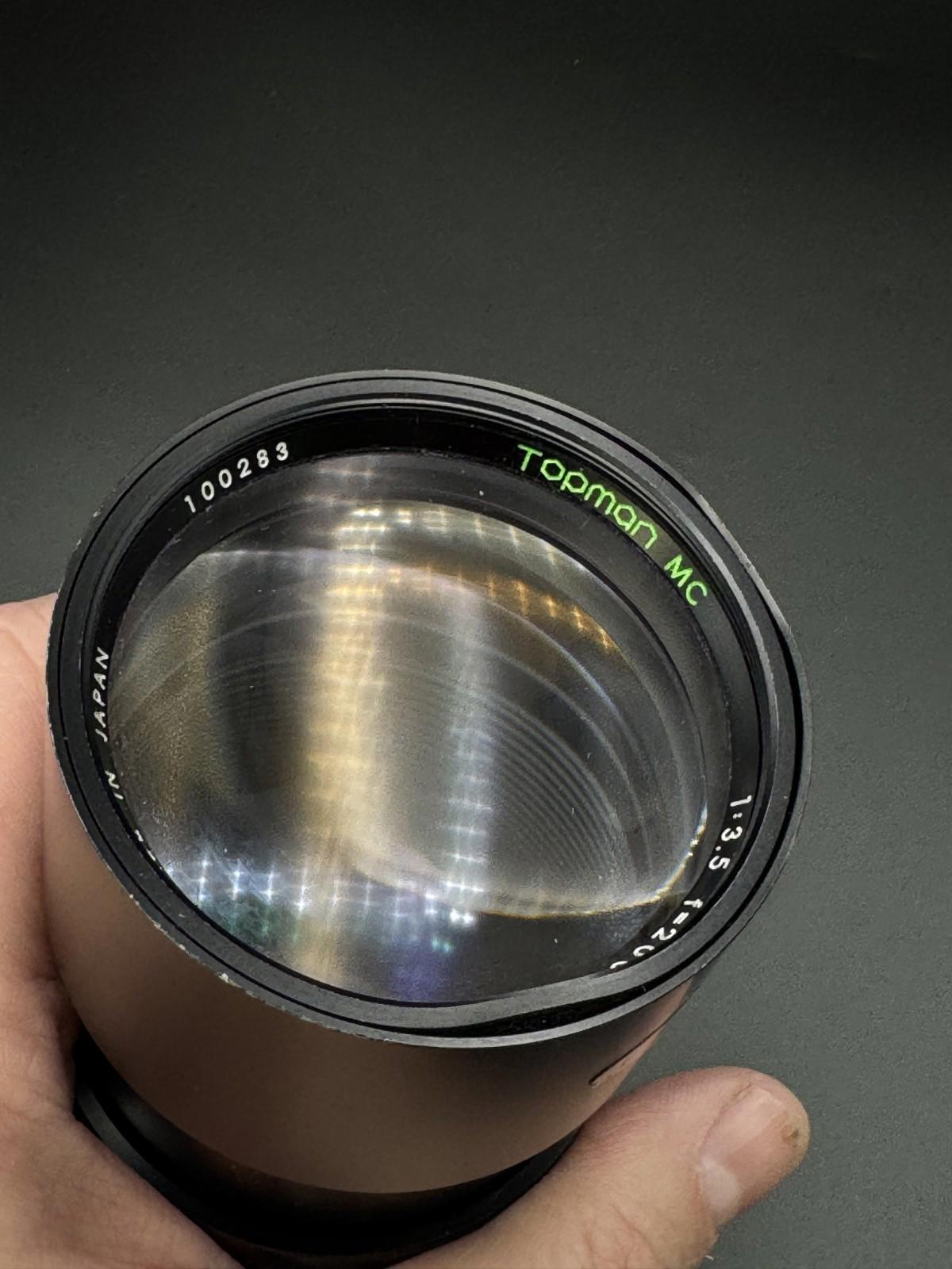 Topman MC 200mm F3.5 Prime Lens Pentax K Mount & Case - Excellent Condition