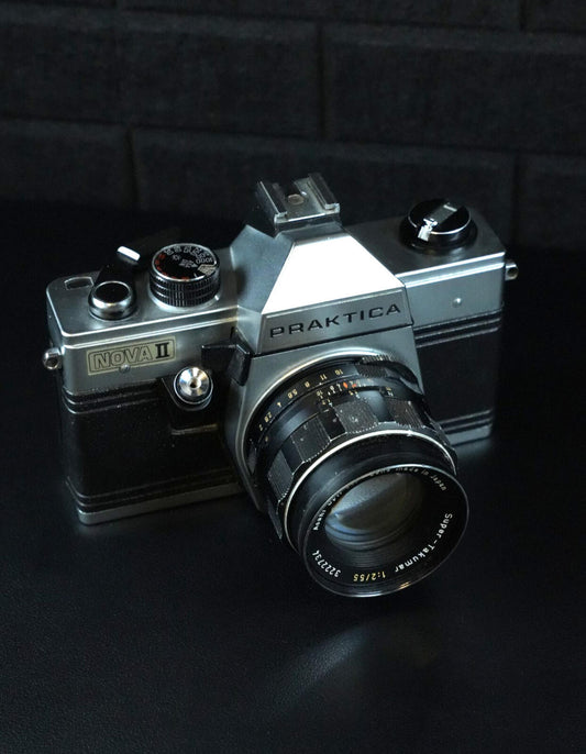 Praktica Nova II Vintage 1960's 35mm Film Camera + 55mm F2 Lens - Fully Working
