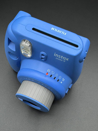 Boxed Fujifilm Instax Mini 9 Instant Camera Cobalt Blue + Film & Batteries