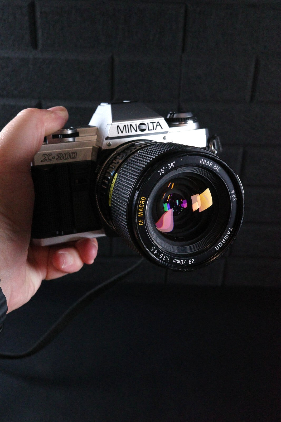 Working Minolta X-300 Vintage 1980's 35mm SLR Film Camera + Tamron 28-70mm Lens