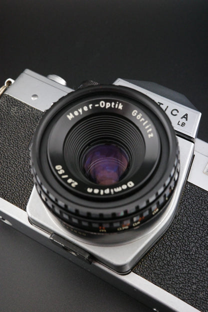 Praktica LB2 35mm SLR + Meyer Domiplan 50mm f2.8 M42 Film Film Tested & Working
