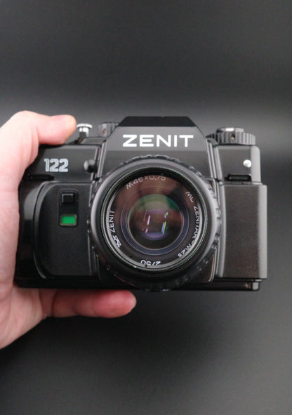 Zenit 122 35mm SLR + MC Zenitar-M2s 50mm f2 - Tested & Working and Near Mint