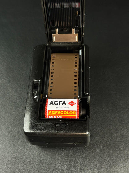 Halina Vision XMS 35mm Film Camera Motor Drive Auto Flash + Case - Working