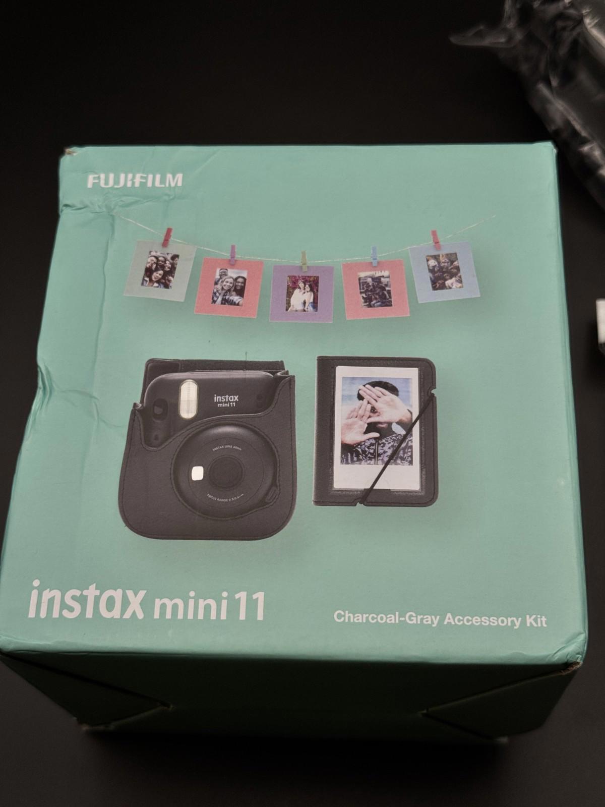 Fujifilm Instax Mini 11 Camera Charcoal Gray Accessory Kit - New - Damaged Box