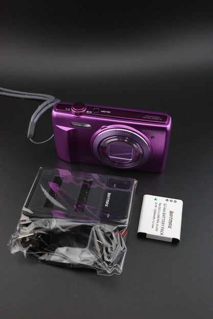 Olympus VR-350 Purple 16MP 10x Zoom Camera, New Battery & Charger Tested Working