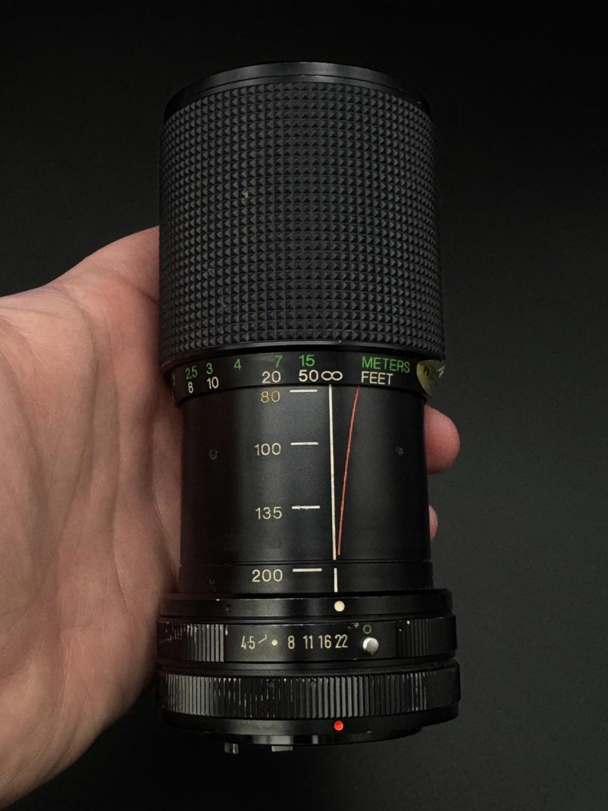 Vivitar 80-200mm f/4.5 MC Tele-Macro-Zoom Lens Canon FD Mount - Tested & Working