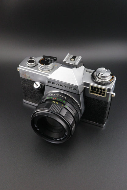 Praktica LB2 Vintage 35mm SLR + Helios 44M-4 58mm f2 M42 Film Tested & Working