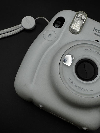 Fujifilm Instax Mini 11 Instant Camera Ice White & Leather Case - Fully Working