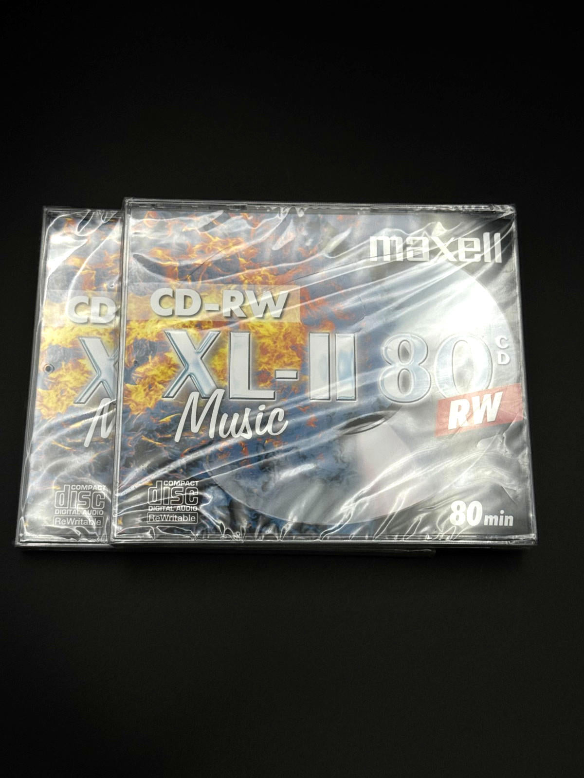 2 Genuine Maxell CD-RW 80 XL-II Rewritable Discs - New & Sealed