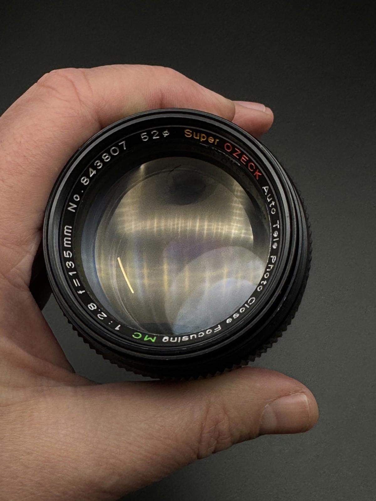 Vintage Super Ozeck Auto MC 1:2 8 135mm Lens Pentax K Mount - Tested & Working