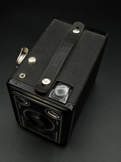 Vintage 1950s Agfa Synchro Box 120 Film Camera With Art Deco Design - Working
