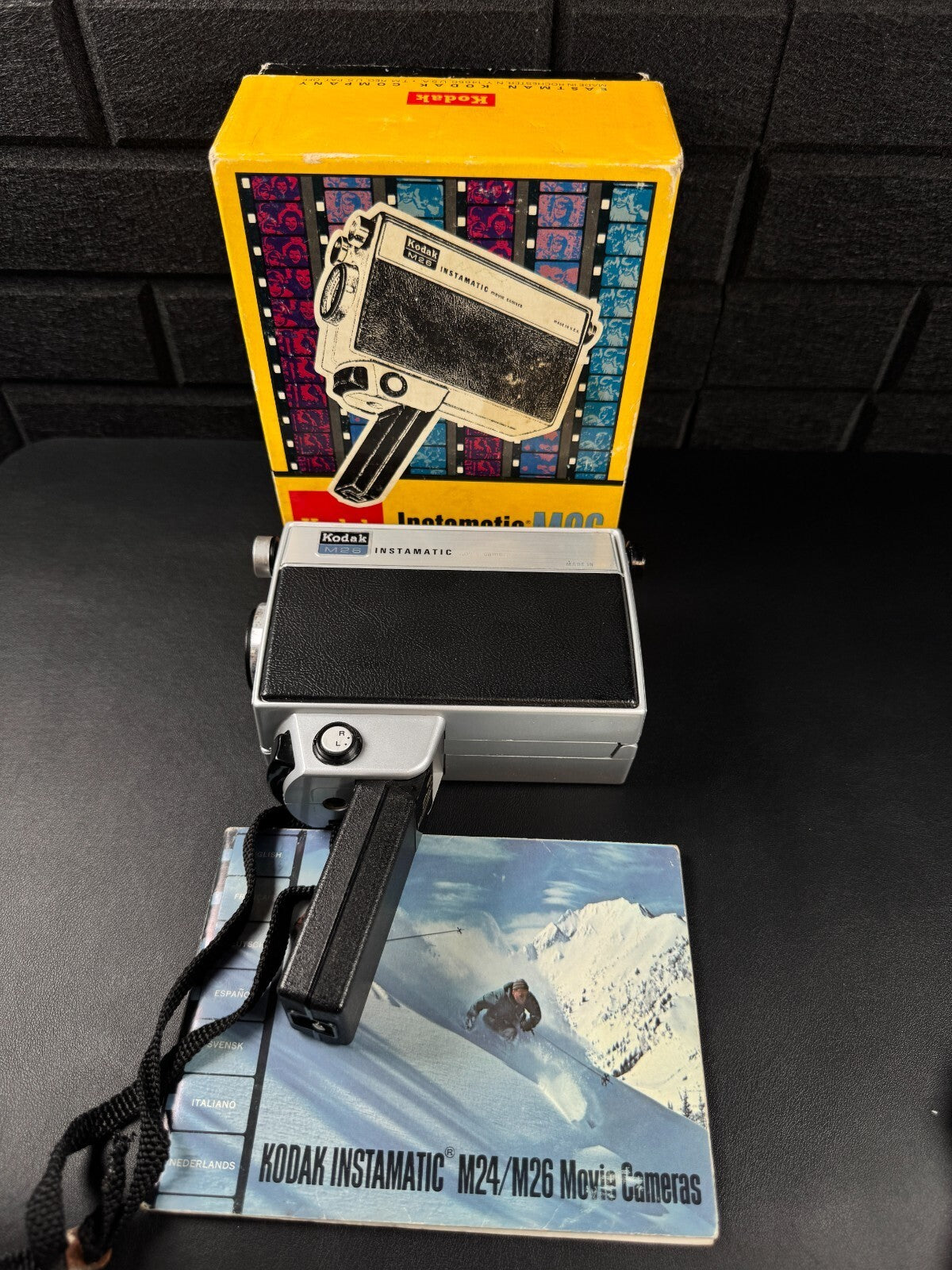 Vintage Kodak Instamatic M26 1960's Super 8 Film Movie Camera Untested With Box