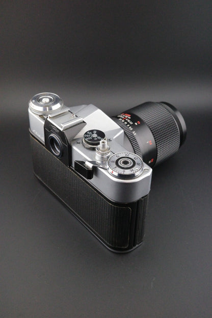 Revueflex EM Vintage 35mm SLR + Carl Zeiss Jena 135mm f3.5 Film Tested & Working