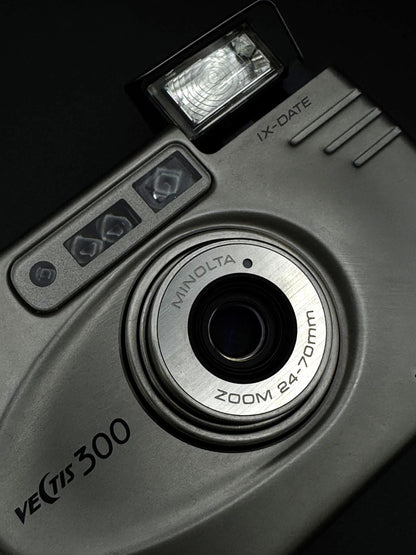 Minolta Vectis 300 IX-Date Vintage APS Film Camera Point & Shoot - Fully Working