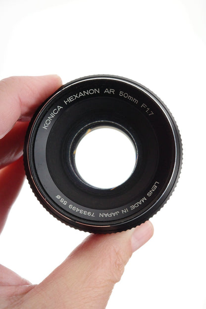 Konica Hexanon AR 50mm f1.7 Prime AR Mount Lens Vintage 1970's Japan - Clean
