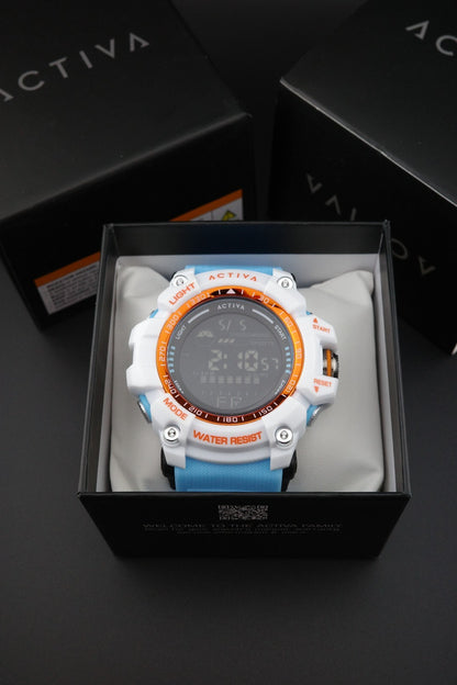 Activa x Invicta Mens Digital Watch 56mm Light Blue - Brand New & Boxed