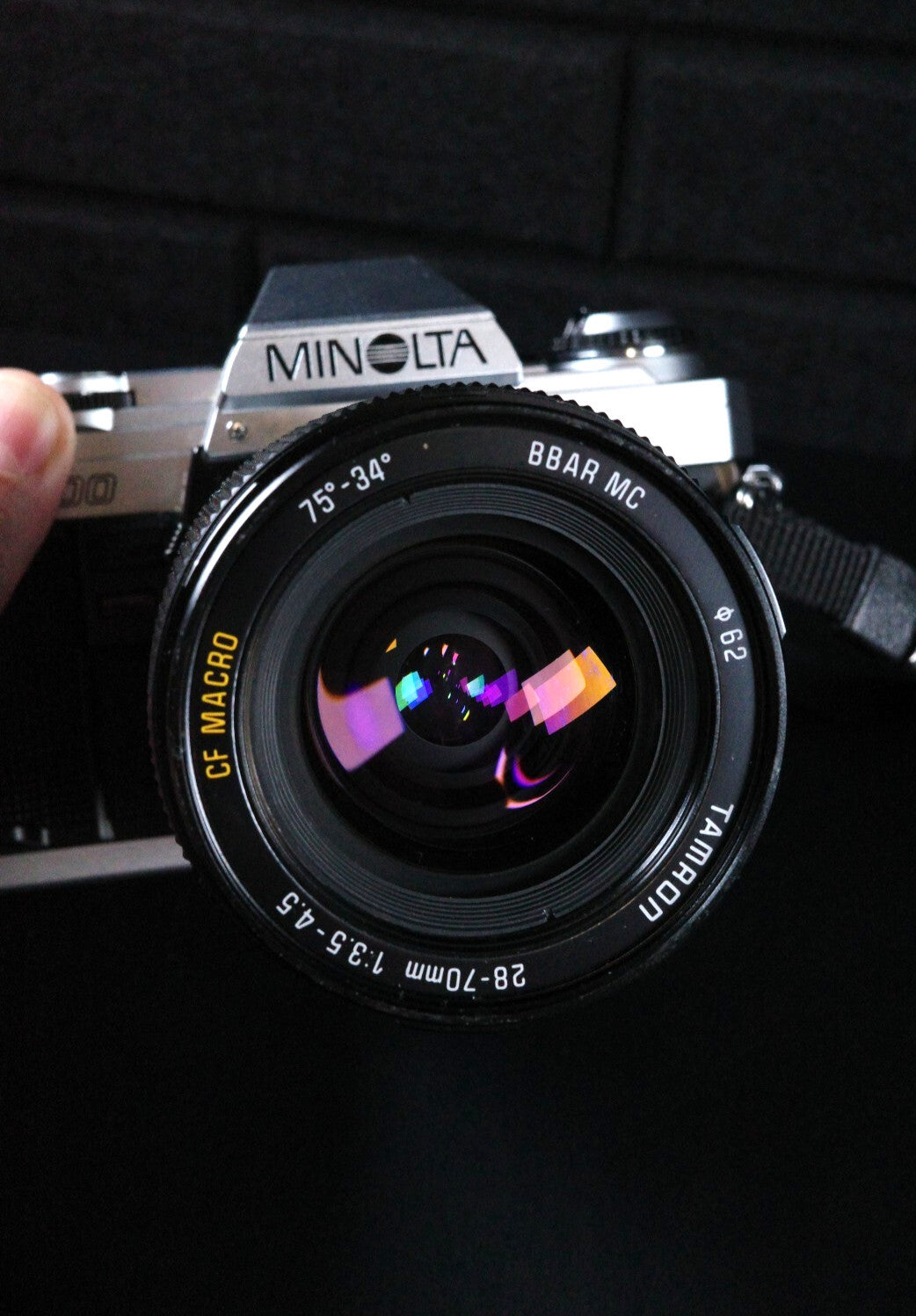 Working Minolta X-300 Vintage 1980's 35mm SLR Film Camera + Tamron 28-70mm Lens