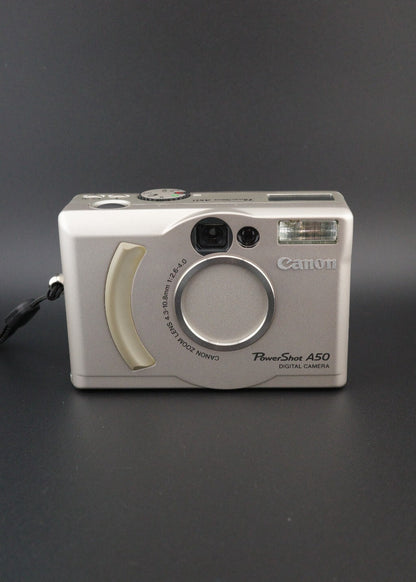 Canon PowerShot A50 1.3MP CCD Vintage Digital Camera + CF Card Tested & Working