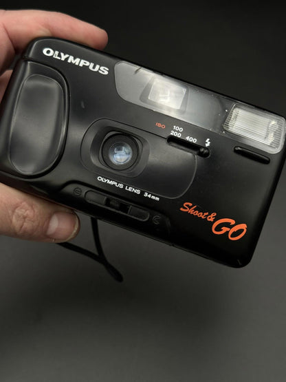 Olympus Shoot Go Vintage 35mm Compact Film Camera - Working (Read Description)
