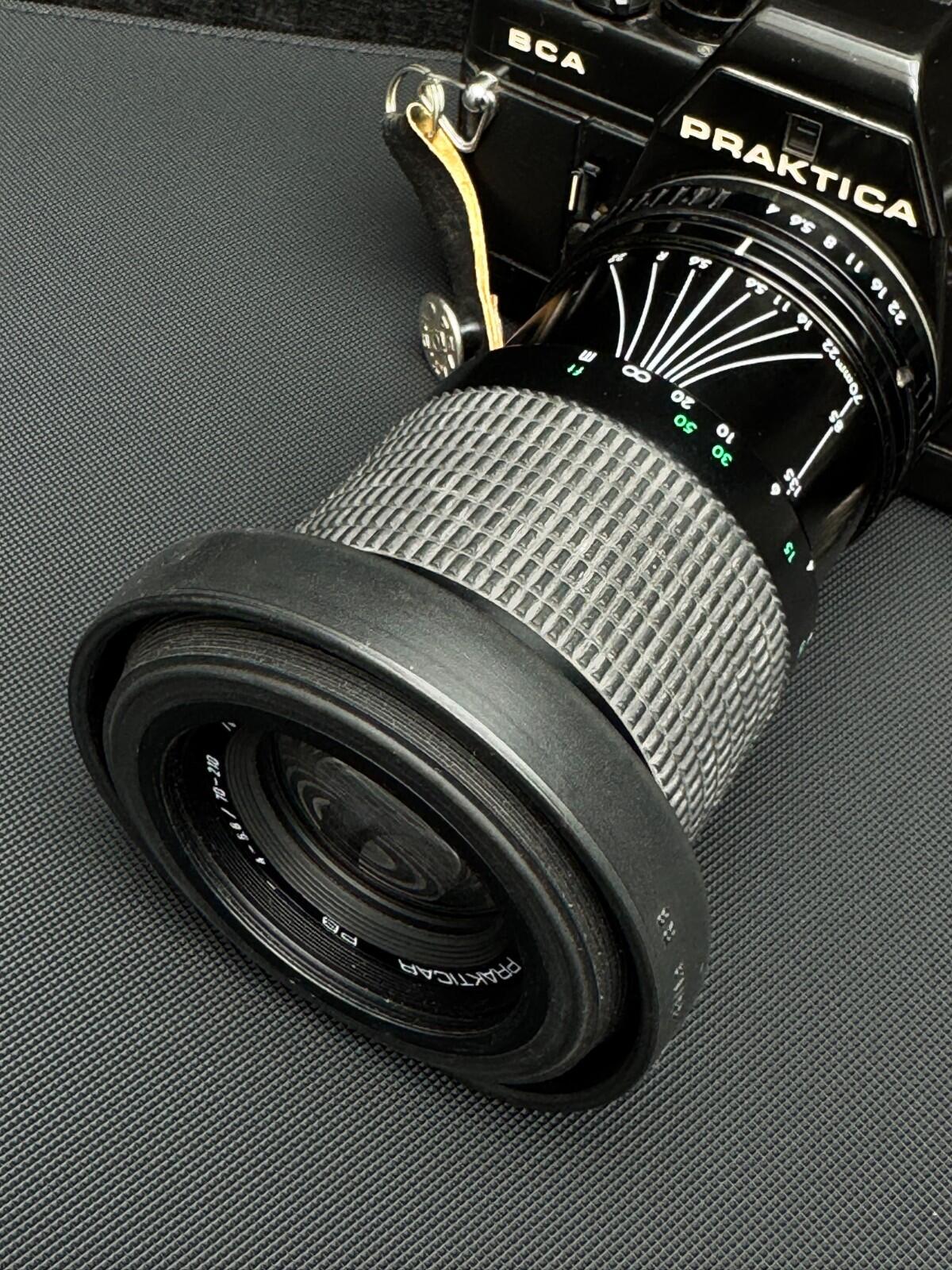 Praktica BCA Electronic 35mm SLR Camera + Pentacon 70-210mm Lens - Working