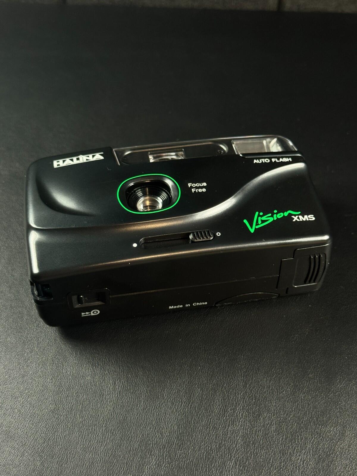 Halina Vision XMS 35mm Film Camera Motor Drive Auto Flash + Case - Working