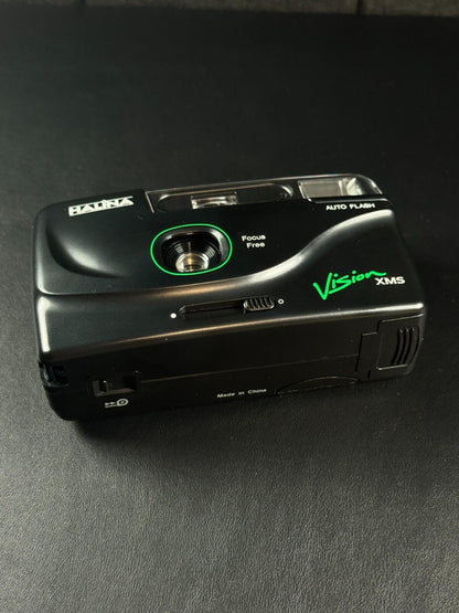 Halina Vision XMS 35mm Film Camera Motor Drive Auto Flash + Case - Working