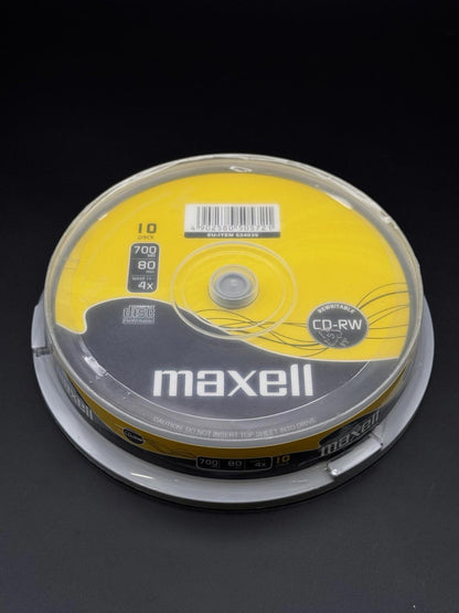 Maxell CD-RW80 - 10 Pack Spindle Rewritable Discs 700MB 80mins - New & Sealed