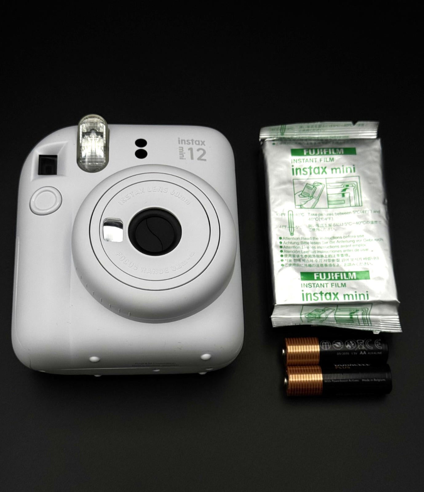 Fujifilm  INSTAX Mini 12 Camera - Clay White - Fully Working + Film & Batteries