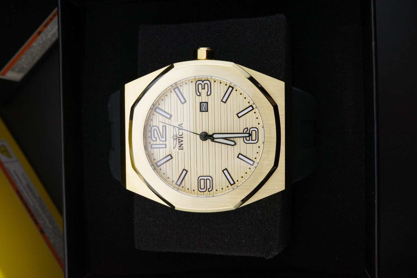 Brand New & Boxed Invicta Huracan 45775 Men’s Watch 48mm Black Gold Dial