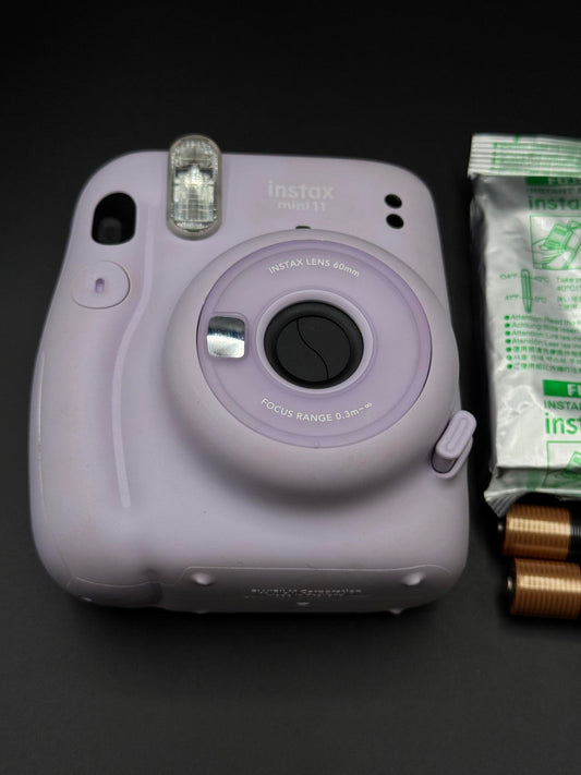 Boxed Fujifilm Instax Mini 11 Lilac Instant Camera + Film & Batteries - Working