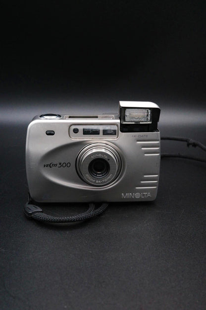 Vintage Minolta Vectis 300 Stainless Steel APS Film Camera - Tested Working